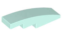 Lego (U) ~ Slope Curved 4 x 1 ~ [Light Aqua]