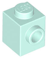 Lego (N) ~ Brick Modified 1 x 1 with Stud on Side ~ [Light Aqua]