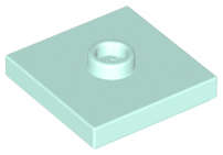 Lego (N) ~ Plate Modified 2 x 2 with Groove and 1 Stud in Center (Jumper) ~ [Light Aqua]