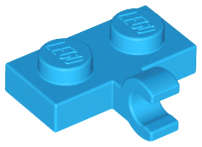 Lego (N) ~ Plate Modified 1 x 2 with Clip on Side (Horizontal Grip) ~ [Dark Azure]