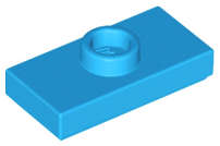 Lego (N) ~ Plate Modified 1 x 2 with 1 Stud with Groove and Bottom Stud Holder (Jumpe ~ [Dark Azure]