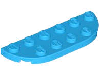 Lego (N) ~ Plate Round Corner 2 x 6 Double ~ [Dark Azure]