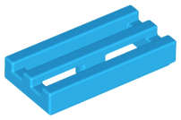 Lego (N) ~ Tile Modified 1 x 2 Grille with Bottom Groove ~ [Dark Azure]