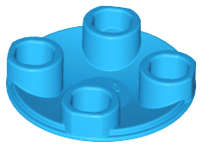 Lego (N) ~ Plate Round 2 x 2 with Rounded Bottom (Boat Stud) ~ [Dark Azure]
