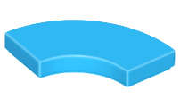 Lego (N) ~ Tile Round Corner 2 x 2 Macaroni ~ [Dark Azure]
