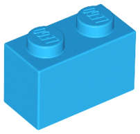 Lego (N) ~ Brick 1 x 2 ~ [Dark Azure]