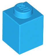 Lego (N) ~ Brick 1 x 1 ~ [Dark Azure]