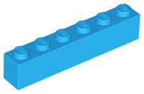 Lego (N) ~ Brick 1 x 6 ~ [Dark Azure]