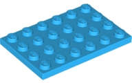 Lego (N) ~ Plate 4 x 6 ~ [Dark Azure]