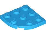 Lego (N) ~ Plate Round Corner 3 x 3 ~ [Dark Azure]