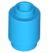 Lego (N) ~ Brick Round 1 x 1 ~ [Dark Azure]