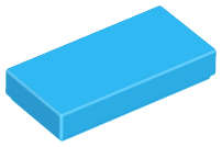 Lego (N) ~ Tile 1 x 2 ~ [Dark Azure]