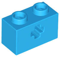 Lego (N) ~ Technic Brick 1 x 2 with Axle Hole ~ [Dark Azure]