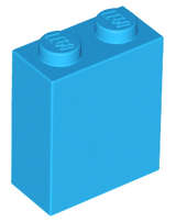 Lego (N) ~ Brick 1 x 2 x 2 with Inside Stud Holder ~ [Dark Azure]