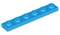 Lego (N) ~ Plate 1 x 6 ~ [Dark Azure]