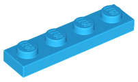 Lego (N) ~ Plate 1 x 4 ~ [Dark Azure]