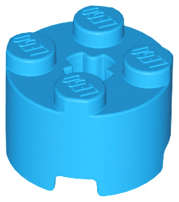 Lego (N) ~ Brick Round 2 x 2 with Axle Hole ~ [Dark Azure]