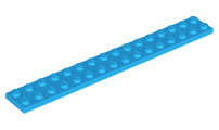 Lego (N) ~ Plate 2 x 16 ~ [Dark Azure]