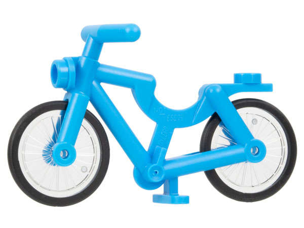 Lego (N) ~ Bicycle with Handlebars with Trans-Clear Wheels with Molded Black Hard Rub ~ [Dark Azure]