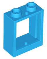 Lego (N) ~ Window 1 x 2 x 2 Flat Front ~ [Dark Azure]