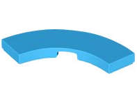 Lego (N) ~ Tile Round Corner 3 x 3 Macaroni ~ [Dark Azure]
