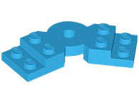Lego (N) ~ Plate Modified 2 x 6 x 2/3 Bent ~ [Dark Azure]