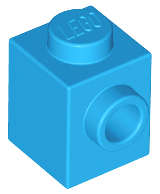 Lego (U) ~ Brick Modified 1 x 1 with Stud on Side ~ [Dark Azure]