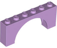 Lego (N) ~ Arch 1 x 6 x 2 - Medium Thick Top without Reinforced Underside ~ [Lavender]