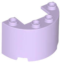Lego (N) ~ Cylinder Half 2 x 4 x 2 with 1 x 2 Cutout ~ [Lavender]