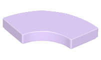 Lego (N) ~ Tile Round Corner 2 x 2 Macaroni ~ [Lavender]
