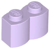 Lego (N) ~ Brick Modified 1 x 2 with Log Profile ~ [Lavender]