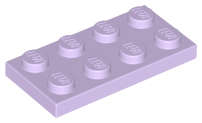 Lego (N) ~ Plate 2 x 4 ~ [Lavender]