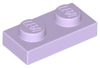 Lego (N) ~ Plate 1 x 2 ~ [Lavender]