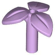Lego (N) ~ Plant Stem with Bar 3 Leaves and Small Pin Hole ~ [Lavender]