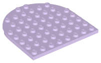 Lego (N) ~ Plate Round 8 x 8 Rounded End ~ [Lavender]