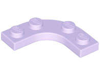 Lego (N) ~ Plate Round Corner 3 x 3 with 2 x 2 Curved Cutout ~ [Lavender]