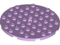 Lego (N) ~ Plate Round 8 x 8 with Hole ~ [Lavender]