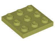 Lego (N) ~ Plate 3 x 3 ~ [Olive Green]