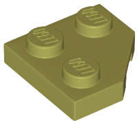 Lego (N) ~ Wedge Plate 2 x 2 Cut Corner ~ [Olive Green]