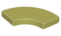 Lego (N) ~ Tile Round Corner 2 x 2 Macaroni ~ [Olive Green]