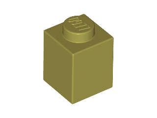 Lego (N) ~ Brick 1 x 1 ~ [Olive Green]