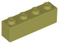 Lego (N) ~ Brick 1 x 4 ~ [Olive Green]