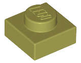Lego (N) ~ Plate 1 x 1 ~ [Olive Green]
