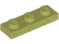 Lego (N) ~ Plate 1 x 3 ~ [Olive Green]
