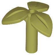 Lego NEW - Plant Stem with Bar 3 Leaves and Small Pin Hole~ [Olive Green]