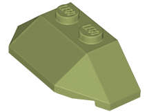 Lego (U) ~ Wedge 2 x 4 Triple ~ [Olive Green]