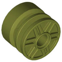 Lego (U) ~ Wheel 18mm D. x 14mm with Pin Hole Fake Bolts and Shallow Spokes ~ [Olive Green]
