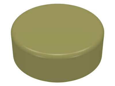 Lego (N) ~ Tile Round 1 x 1 ~ [Olive Green]