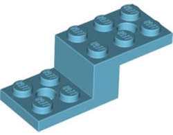 Lego (N) ~ Bracket 5 x 2 x 1 1/3 with 2 Holes and Bottom Tube ~ [Medium Azure]
