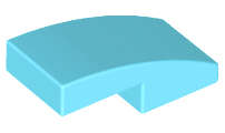 Lego (N) ~ Slope Curved 2 x 1 x 2/3 ~ [Medium Azure]